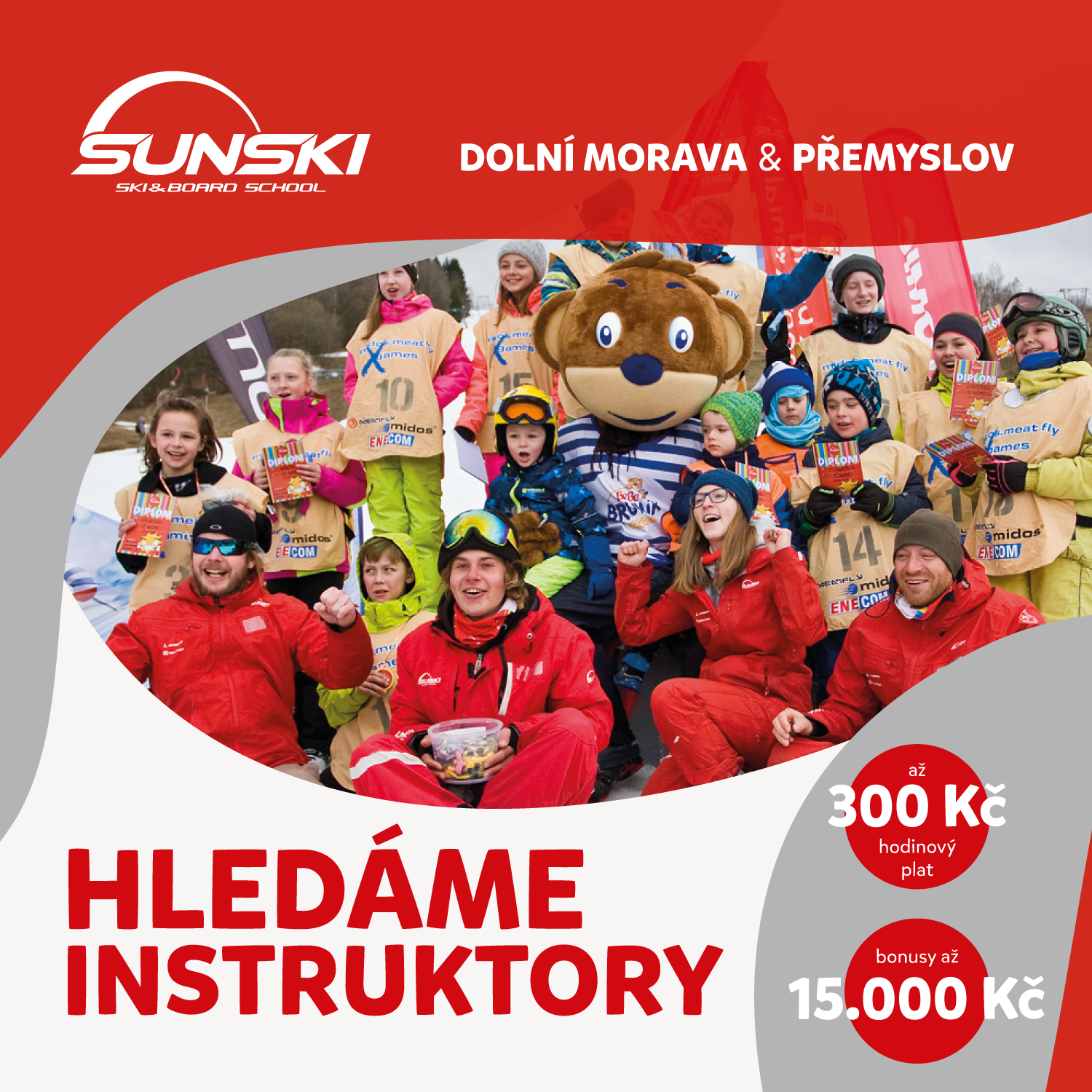 STAŇ SE INSTRUKTOREM LYŽOVÁNÍ A SNOWBOARDINGU NA DOLNÍ MORAVĚ A PŘEMYSLOVĚ
